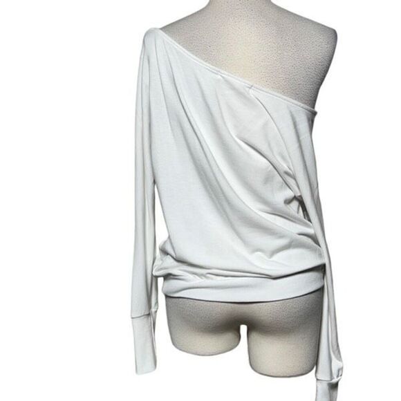 Project Social T Los Angeles White Long Sleeve Cold Shoulder Top Small - Picture 3 of 4